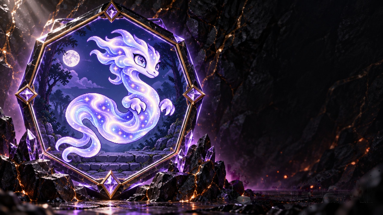 Celestial dragon in a hex portal